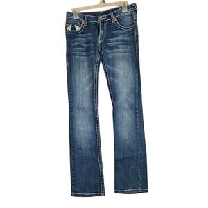 Vtg True Religion Bobby Big T Embroidered Pockets Womens Size 28 Jeans